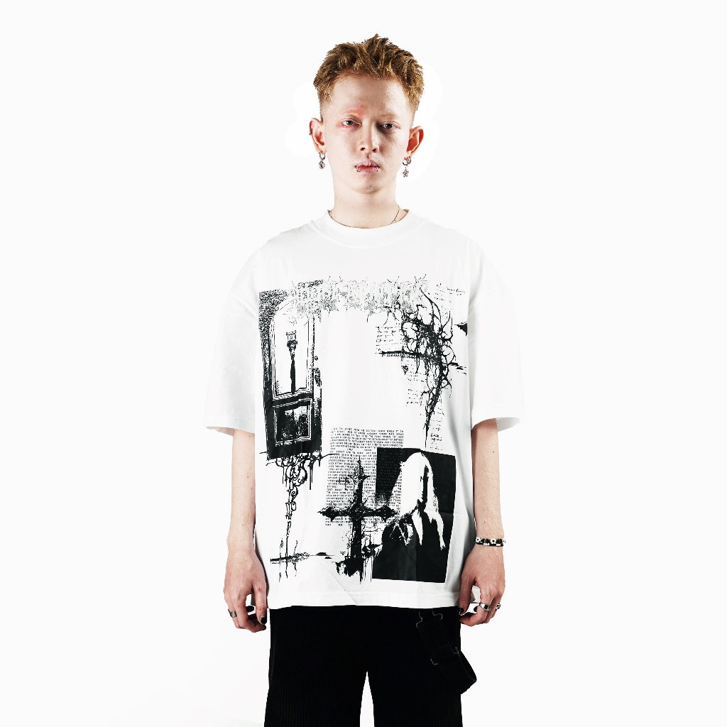 TAGGED - Release The Anthem Icarus Oversized T-shirt, White, Front Look