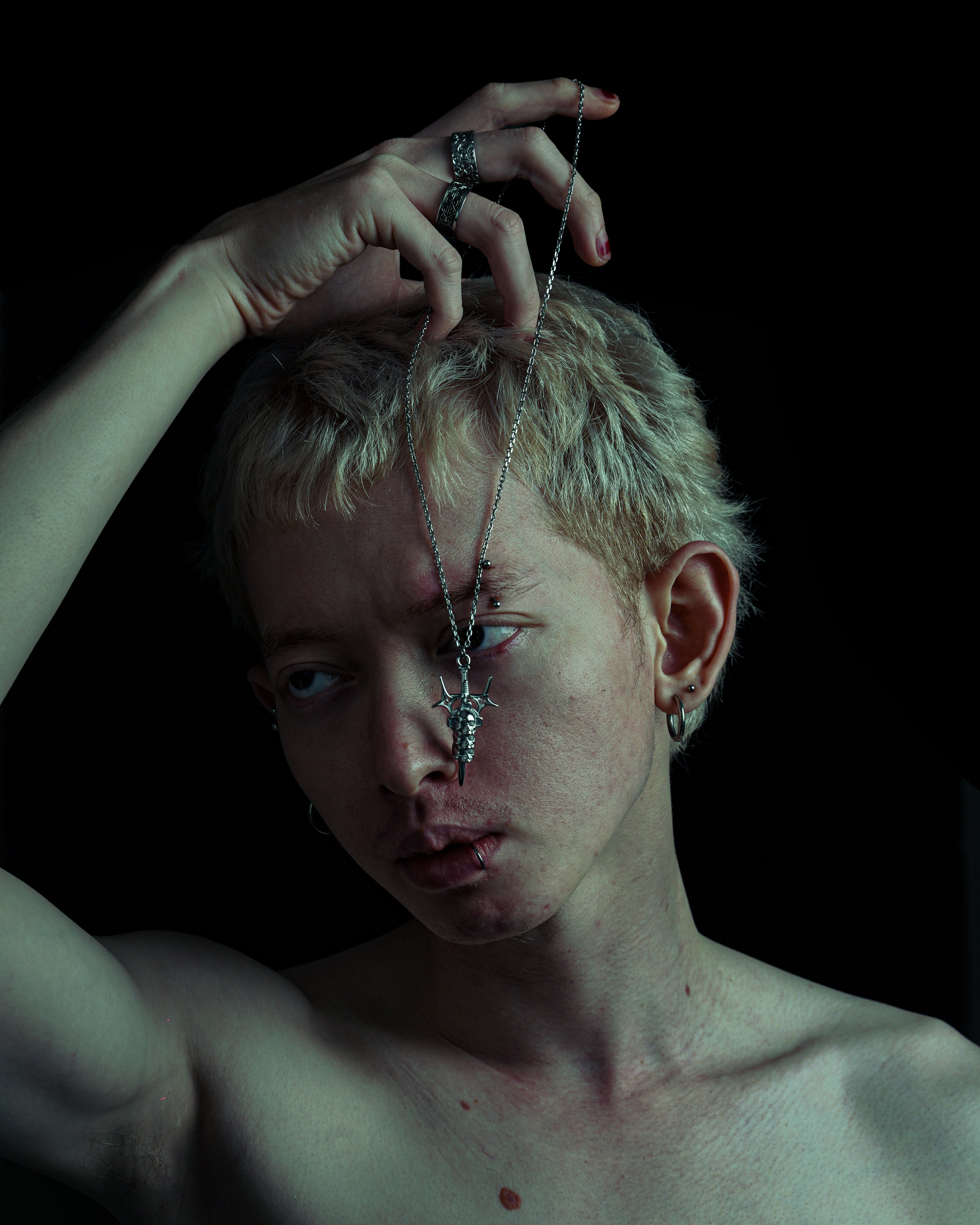 TAGGED - Tri-Skull Dagger Necklace