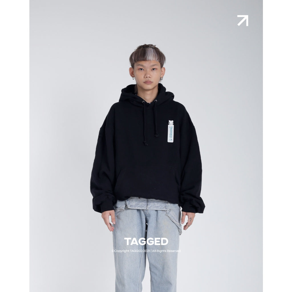 Tagged - Fundamental Oversized Black Hoodie