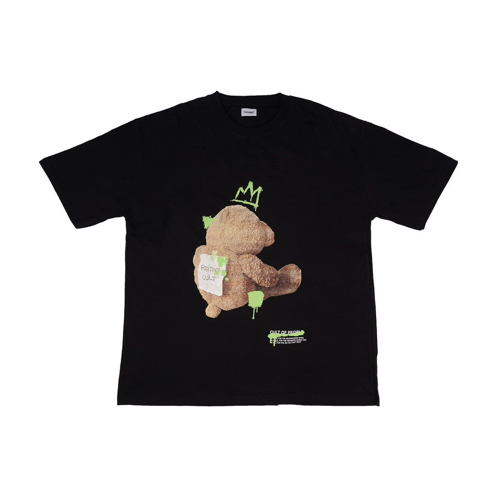 Tagged - Positive Cult Oversized Ken Bear Green Tshirt