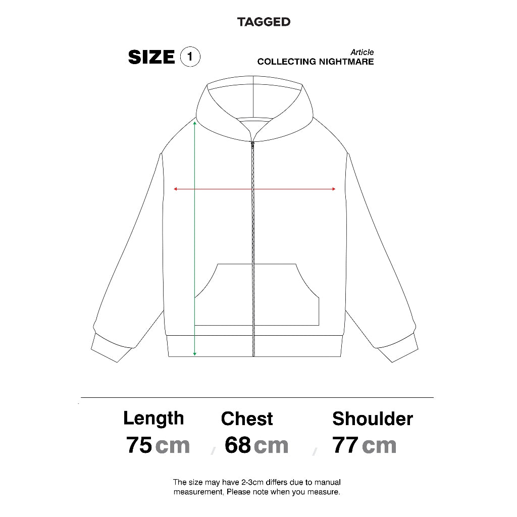 TAGGED - Collecting Nightmare Illusion Oversized Zip Hoodie