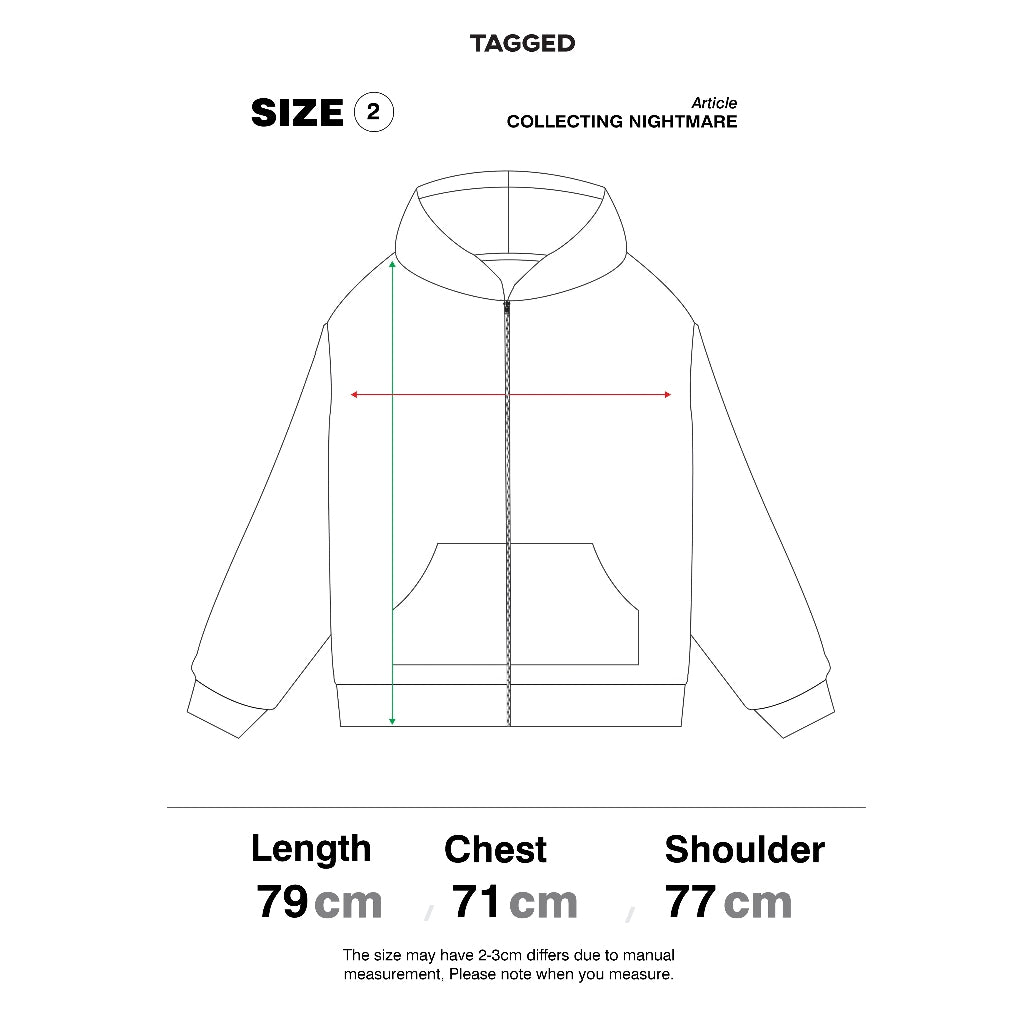 TAGGED - Collecting Nightmare Illusion Oversized Zip Hoodie