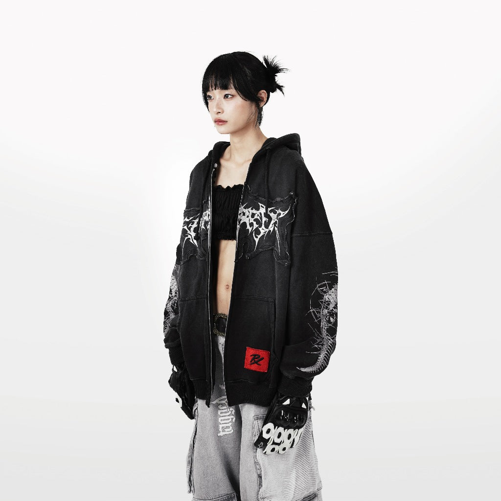 TAGGED x PRX - Spineblade Washed Zipper Hoodie – Official Tagged