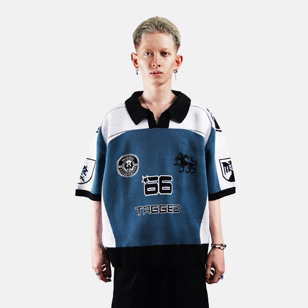 TAGGED - Mini Drop Dusty Blue GG Knit Jersey