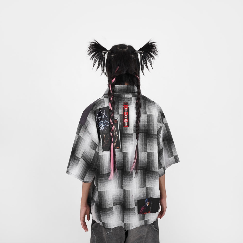 TAGGED - Trashed Picnic Trashed Gray Flannel Shirt