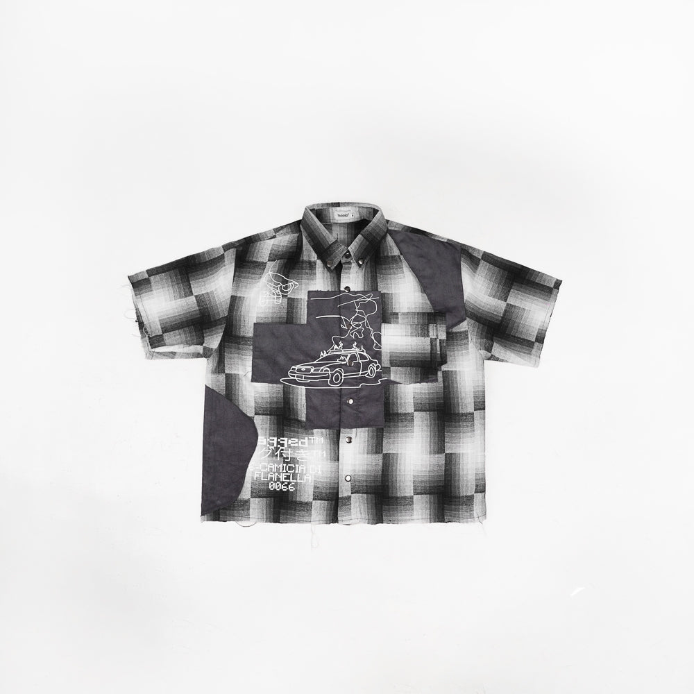 TAGGED - Trashed Picnic Trashed Gray Flannel Shirt