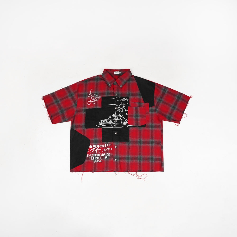 TAGGED - Trashed Picnic Trashed Gray Flannel Shirt