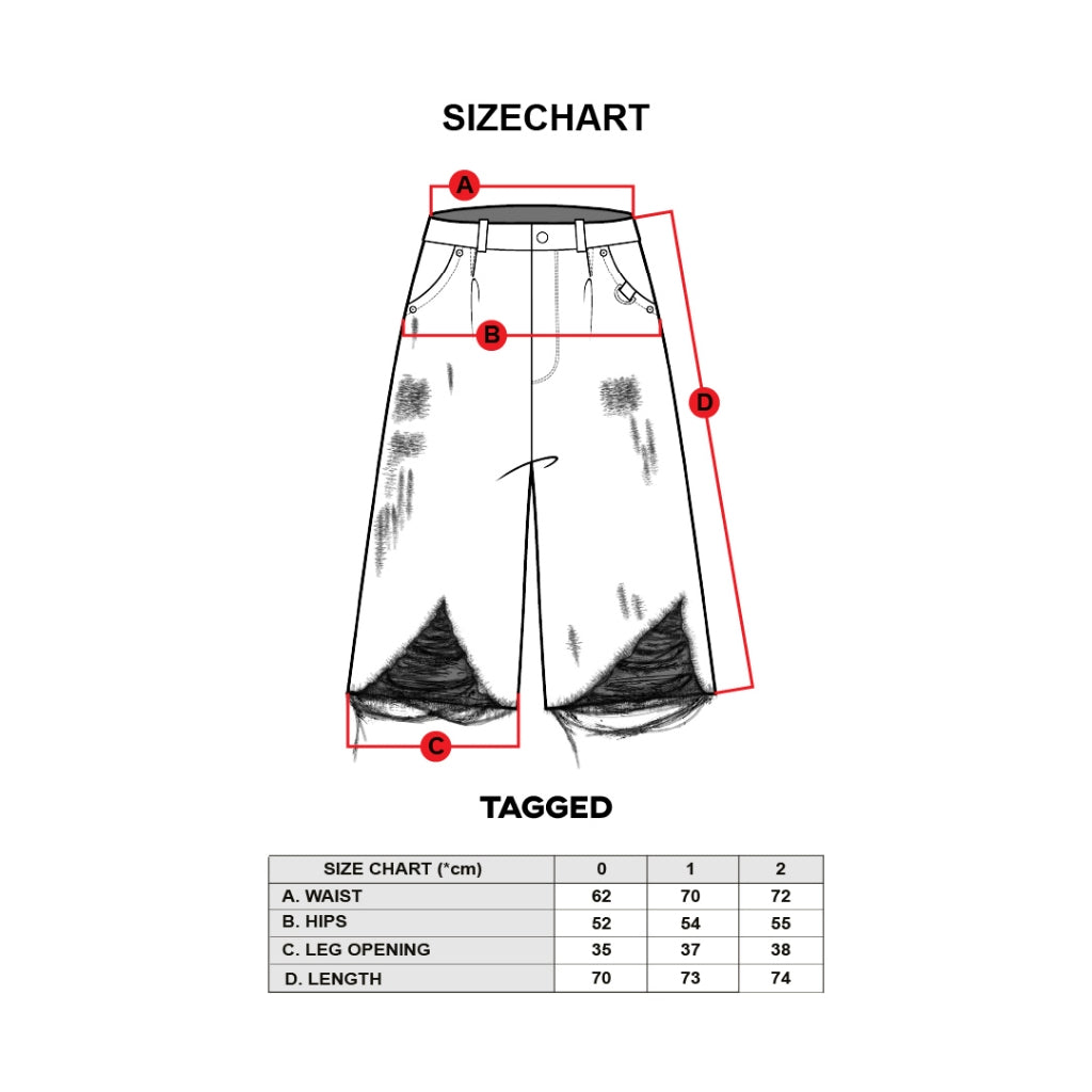 TAGGED - Trashed Picnic Trashed Riot Jorts